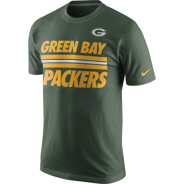 Men NFL Green Bay Packers Nike Team Stripe TShirt Green